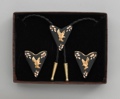 Bolo Tie & Collar Tip Boxed Set - Gold Eagle on Black