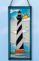 17.5 Inch x 7.5 Inch Cape Hatters Stain Glass Lighthouse Decor