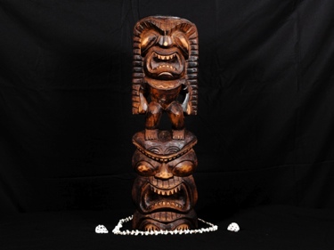 Stacked Tiki Kanaloa Lono 24 Island Decor