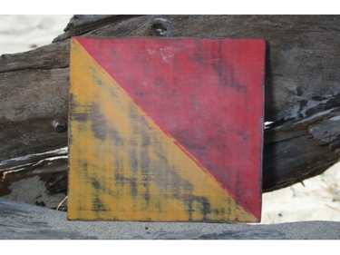 O NAUTICAL RUSTIC FLAG 8' X 8' WOOD PANEL NAUTICAL decor