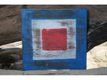 W NAUTICAL RUSTIC FLAG 8' X 8' WOOD PANEL NAUTICAL decor