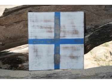 X NAUTICAL RUSTIC FLAG 8' X 8' WOOD PANEL NAUTICAL decor