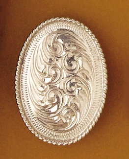 Scarf Slide Oval Engraved SILVER