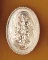 Scarf Slide Oval Engraved SILVER