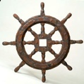 27 Inch Old World Antique Finish Nautical Ship Wheel