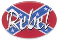 Trailer Hitch Cover - Rebel on Rebel Flag 3 1/2 x 5