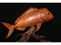 LARGE RED SNAPPER HAND CARVED ACACIA KOA SEA LIFE decor