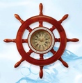 19 Inch Dia. Wooden Shipwheel Clock Nautical Ship Wheel