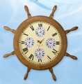 27 inch World Clock Nautical Ship Wheel