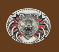 Bear Head Belt Buckle 3 x 2-1/2