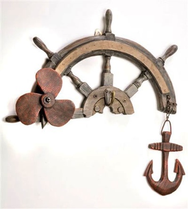 15.75 Inch x 15 Inch Wheel Hanger Nautical Decor
