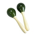 Dobani Egg Shaker With Handle,Wooden  Pair Green