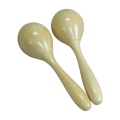Dobani Egg Shaker With Handle Wooden Pair Nat.