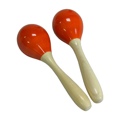 Dobani Egg Shaker With Handle Wooden Pair Orange