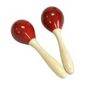 Dobani Egg Shaker With Handle Wooden Pair Red