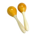 Dobani Egg Shaker With Handle Wooden Pair Yellow