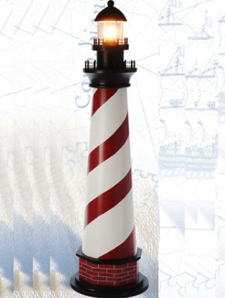 42 Inch Mini Cape Hatters With Light Red Stripes Lighthouse Decor