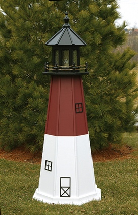 6 Foot Wooden Barnegat Painted Wooden Lighthouse
