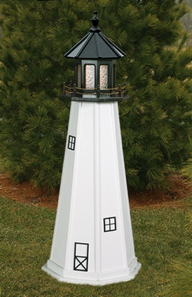 6 Foot Wooden Cape Cod Painted Wooden Lighthouse