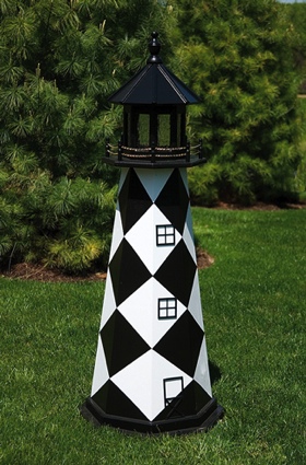 6 Foot Wooden Cape Lookout Painted Wooden Lighthouse