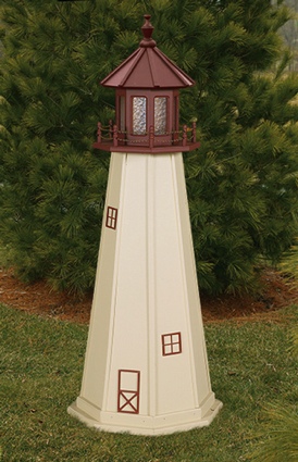 6 Foot Wooden Cape May Painted Wooden Lighthouse