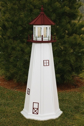 6 Foot Wooden Marblehead Painted Wooden Lighthouse