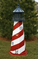 2 Foot Wooden Patriotic Painted Wooden Lighthouse