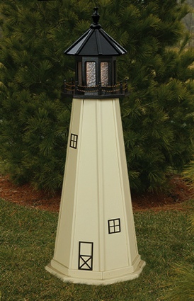 6 Foot Wooden Split Rock Painted Wooden Lighthouse
