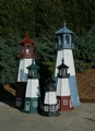 3 Foot Wooden Vermillion Painted Wooden Lighthouse
