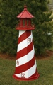 4 Foot Wooden White Shoal Painted Wooden Lighthouse