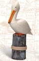 19 Inch Wooden Pelican on Post