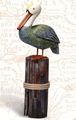 24 Inch Wooden Pelican on Post