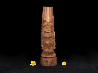 Carved Tiki Totem 26 Love Tiki Acacia Wood Tropical Decor