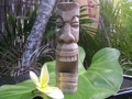 Makaha Tiki Totem 8 Natural Hibiscus Hawaiian Tropical Accent
