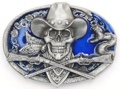 Cowboy Skull Belt Buckle Enameled 3 x 2-1/4