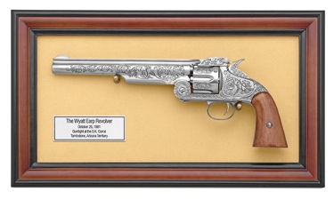 The Wyatt Earp Revolver Framed Display Non Firing Replica Gun